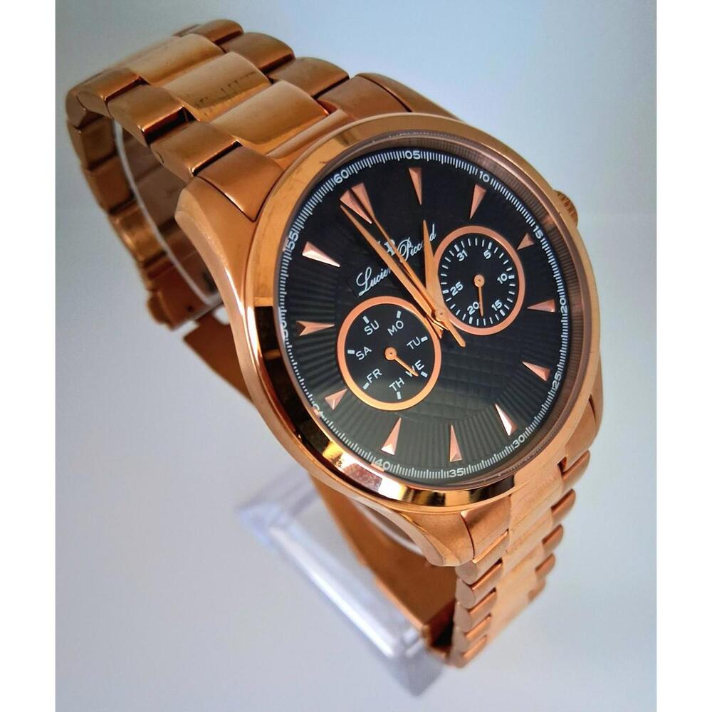 RARE Lucien‎ Piccard LP-12761 Stellar Rose Gold Men's Watch